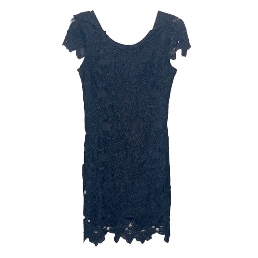 ❤️ DOUBLE ZERO Black Floral Lace Mini Dress Size S